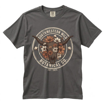 Rustic Genuine Longhorn Cow Skull Western Bull Graphic Apparel Unisex TShirt