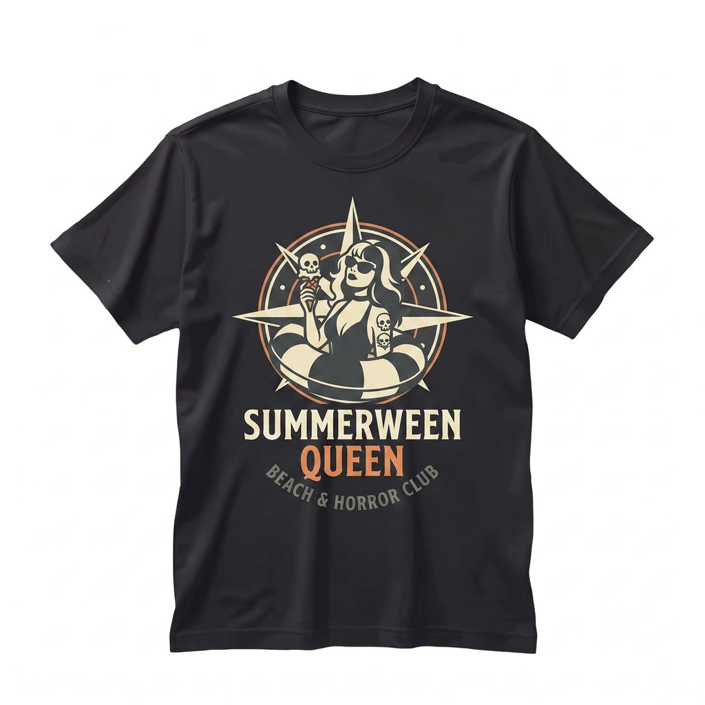 Summerween Queen Spooky Goth Girl Halloween in July Creepy Cute Graphic Unisex TShirt