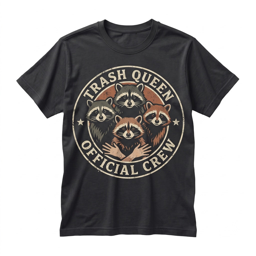 Funny Trash Panda Meme Graphic Queen Vintage Raccoon Unisex TShirt