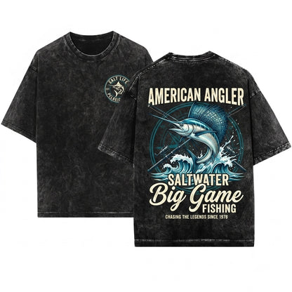 Keep Calm Go Fishing Sailfish Angler Graphic Unisex Wash T-Shirt