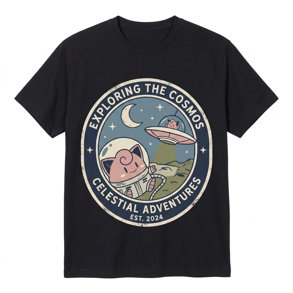 Fairy Monster Space Astronaut Anime Graphic Cute Moon Stars Retro Oversized Streetwear Gamer Gift Vintage Wash Unisex TShirt