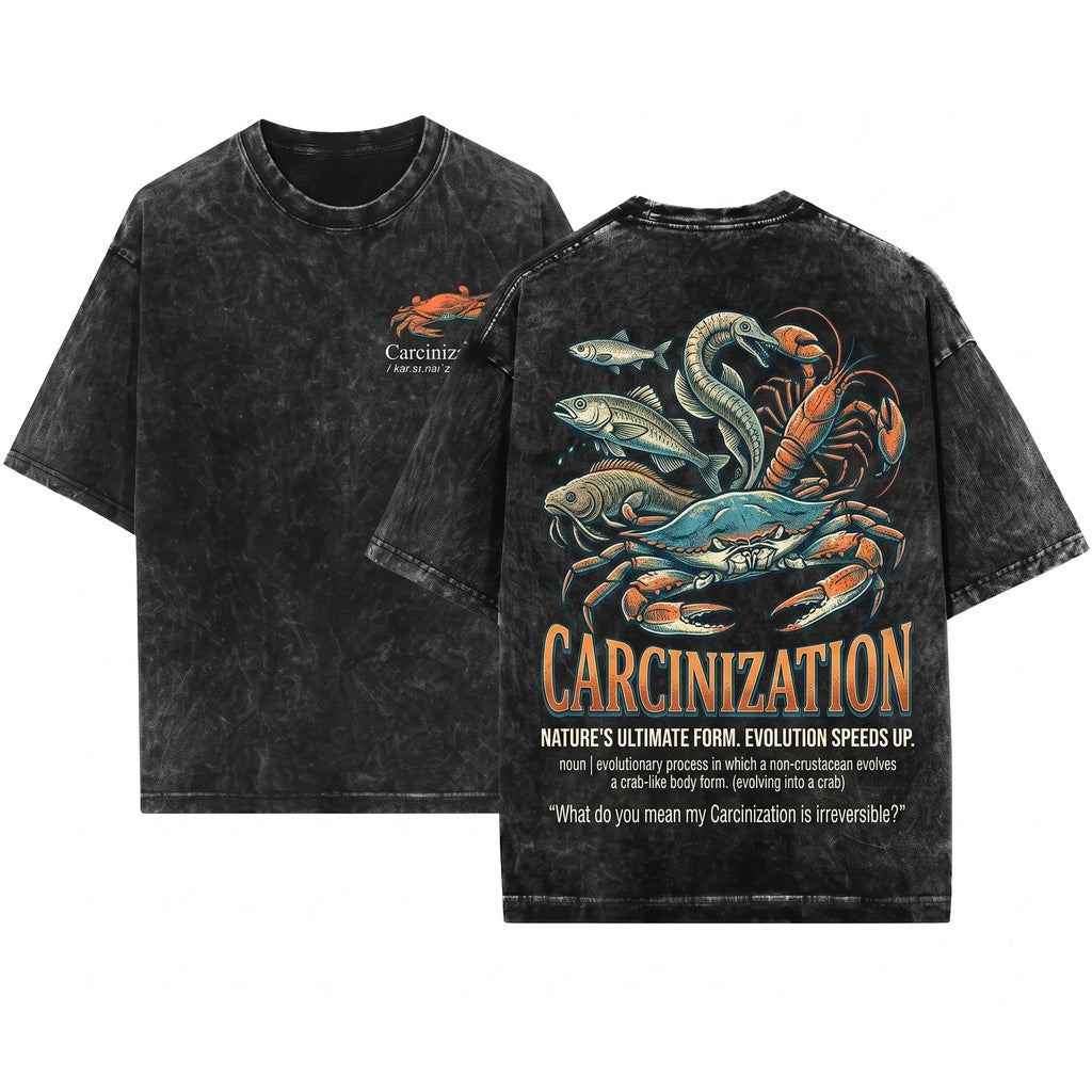 Carcinization Definition Evolve Into Crab Funny Biology Graphic Unisex Wash T-Shirt