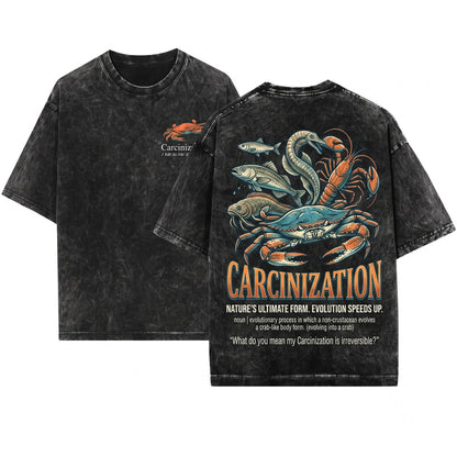 Carcinization Definition Evolve Into Crab Funny Biology Graphic Unisex Wash T-Shirt