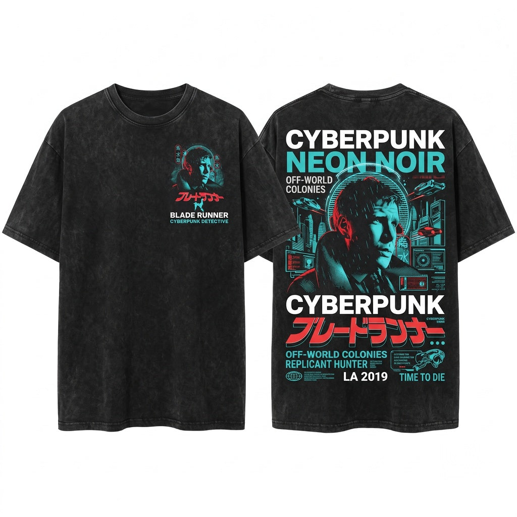 80s Retro Sci-Fi Tyrell Corp Runner Graphic Unisex Wash T-Shirt