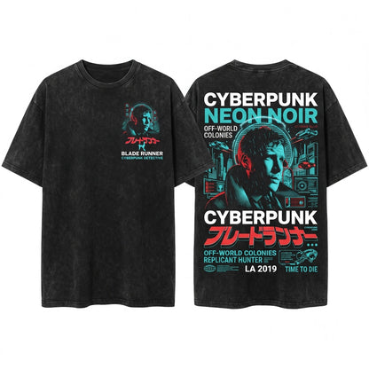 80s Retro Sci-Fi Tyrell Corp Runner Graphic Unisex Wash T-Shirt