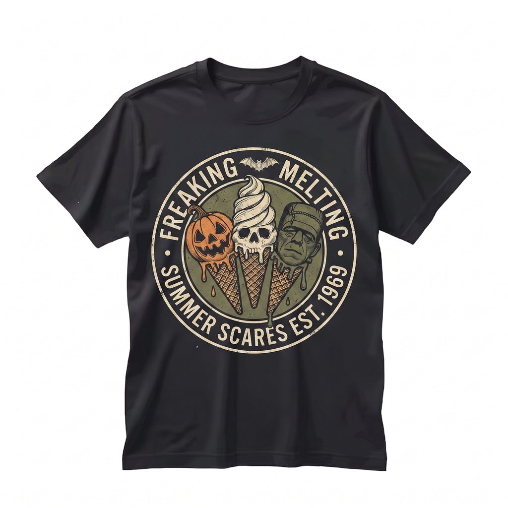 Im Freaking Melting Ice Cream Graphic Halloween Summer Vibes Unisex TShirt