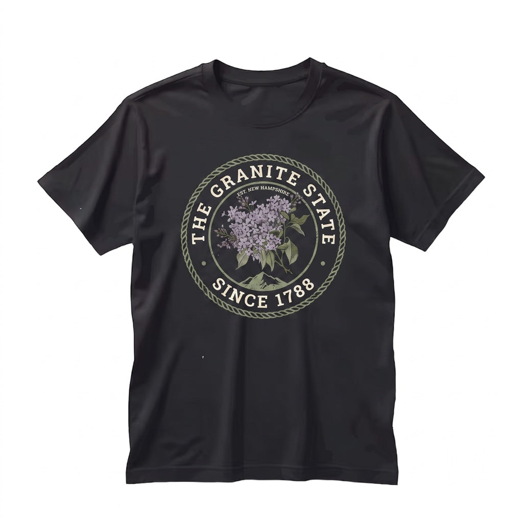 New Hampshire State Flower Lilac Floral Crew Neck Pullover Unisex TShirt