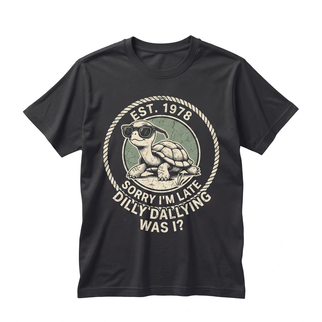 Funny Turtle Mental Health Vintage Animal Graphic Sarcastic Humor Unisex TShirt