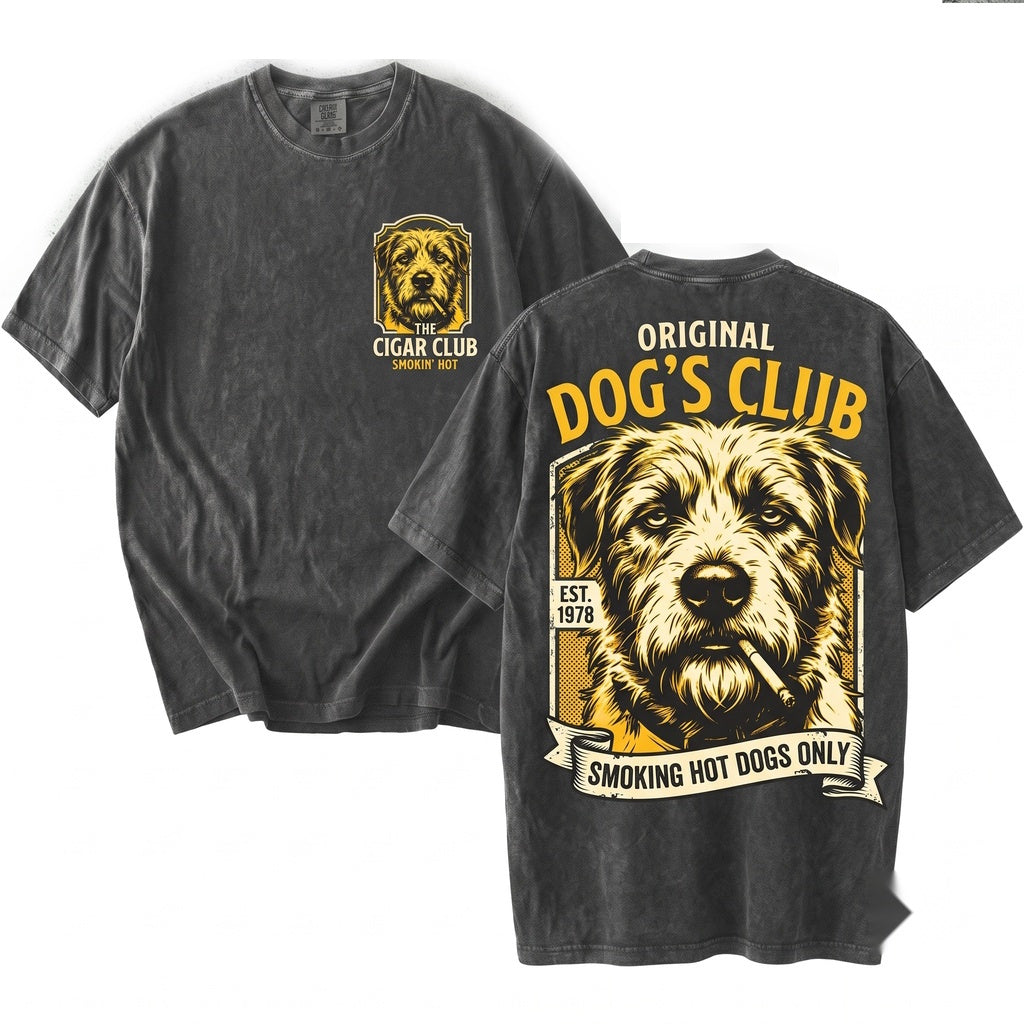 Smoking Shih Tzu Funny Meme Dog Graphic Unisex Wash T-Shirt