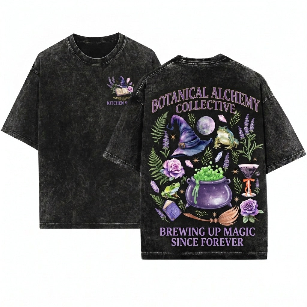 Magical Witchy Halloween Spooky Autumn Unisex Wash T-Shirt