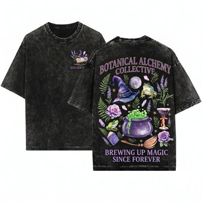 Magical Witchy Halloween Spooky Autumn Unisex Wash T-Shirt