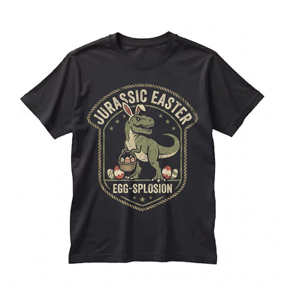 Funny T-Rex Dinosaur Easter Bunny Egg Hunt Women Mens Graphic Spring Holiday Gift Unisex TShirt