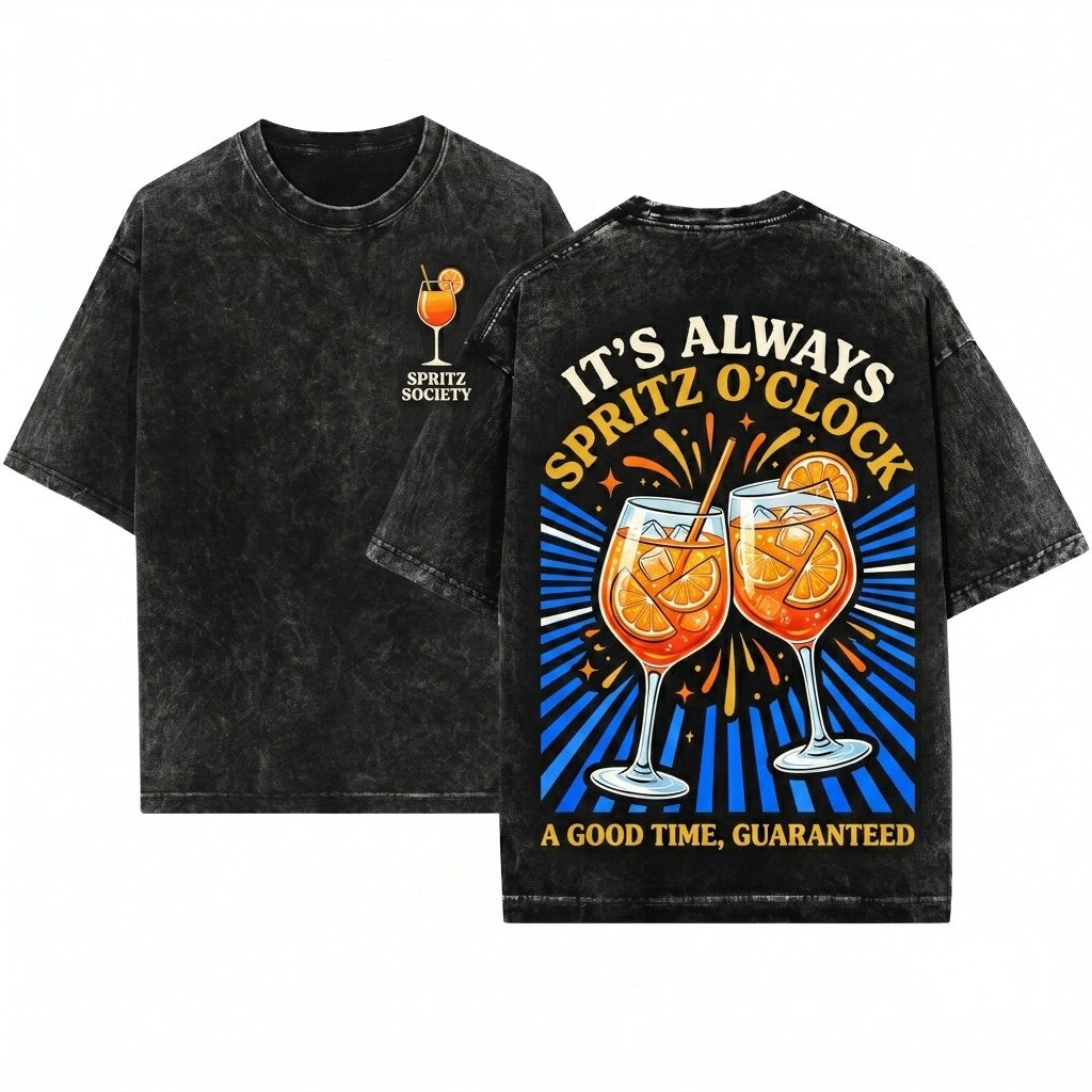Feelin Spritzy Cocktail Vacation Club Summer Spritz Unisex Wash T-Shirt