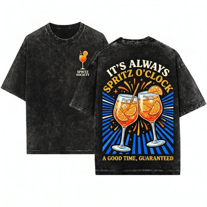 Feelin Spritzy Cocktail Vacation Club Summer Spritz Unisex Wash T-Shirt