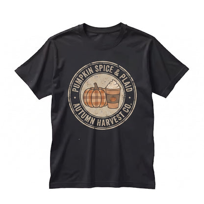 Coquette Pumpkin Spice Latte Fall Coffee Ribbons Autumn Thanksgiving Halloween Bows Graphic Print Unisex TShirt