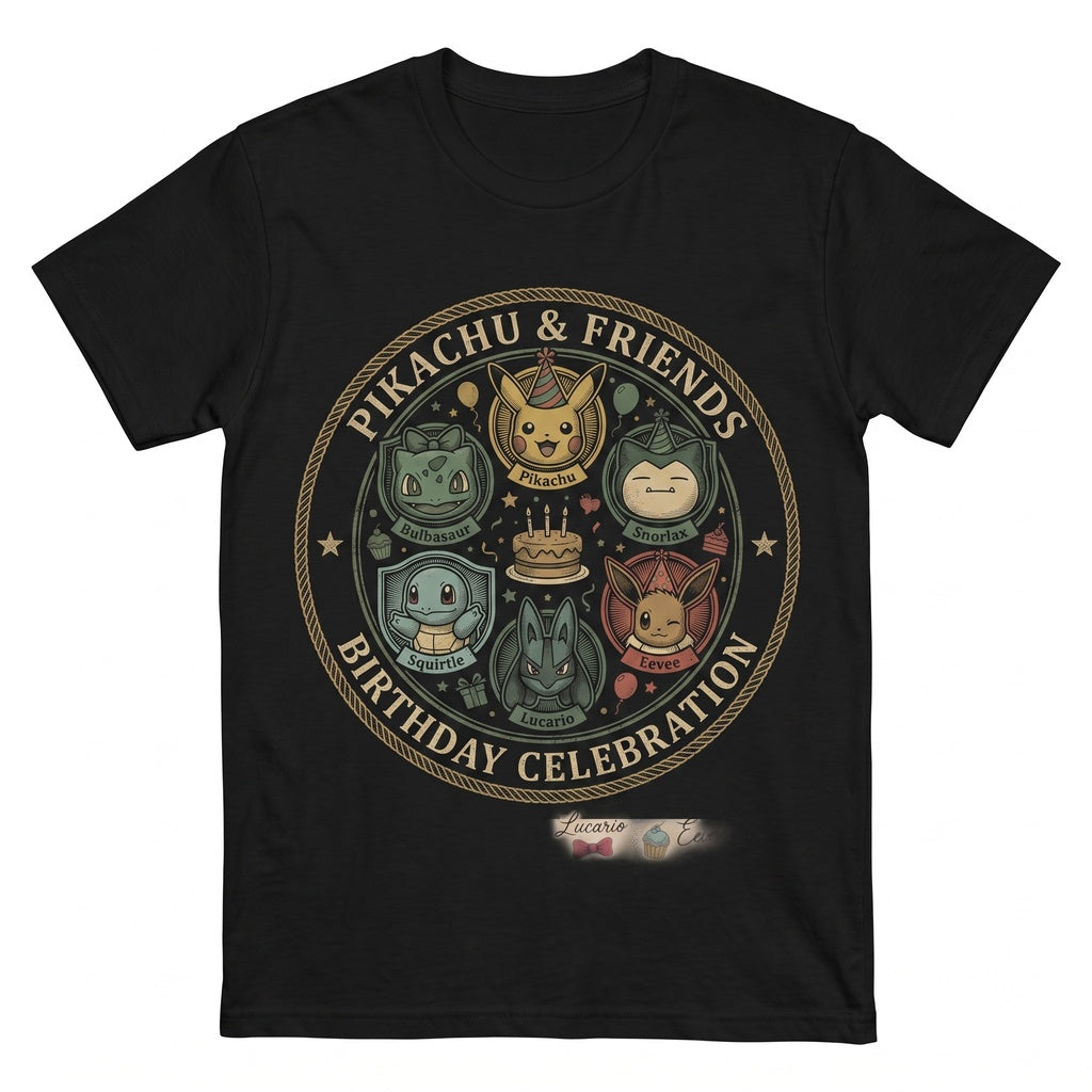 Cute Yellow Monster Electric Mouse Chibi Anime Character Kids Birthday Party Graphic Unisex TShirt