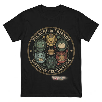 Cute Yellow Monster Electric Mouse Chibi Anime Character Kids Birthday Party Graphic Unisex TShirt