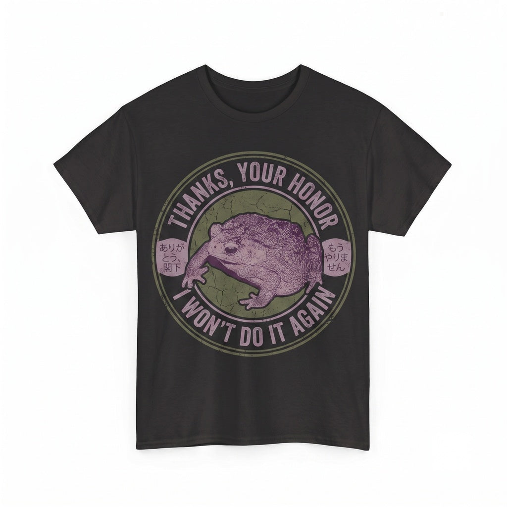 I Wont Do It Again Funny Frog Graphic Vintage Toad Quote Unisex TShirt