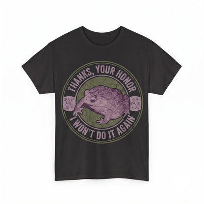 I Wont Do It Again Funny Frog Graphic Vintage Toad Quote Unisex TShirt