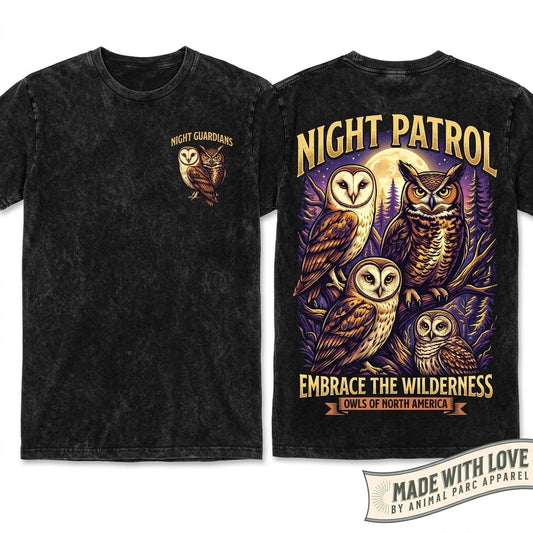 Vintage Forest Wildlife Nocturnal Bird Nature Lover Woodland Animal Retro Owl Graphic Sweatshirt Unisex Wash T-Shirt
