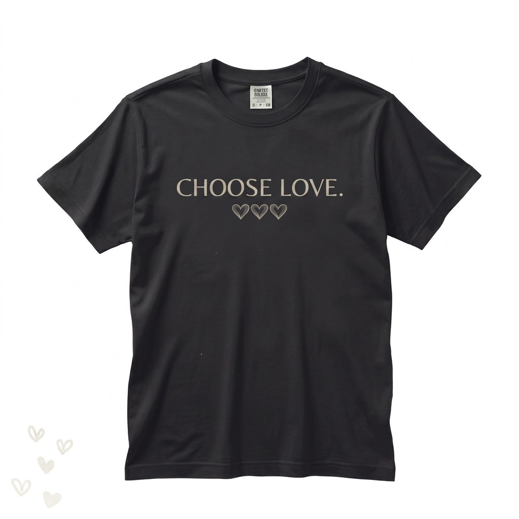 Choose Love Minimalist Heart Graphic Soft Cotton Crewneck Short Sleeve Top Unisex TShirt