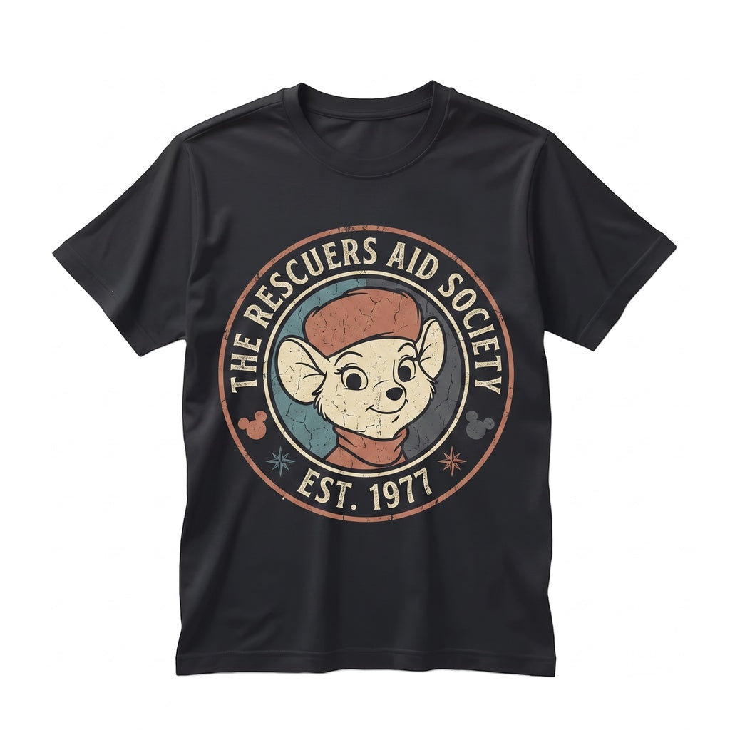 Retro Rescue Mice Film Graphic Miss Bianca Bernard Madame Medusa Villain Theme Park Family Vacation Unisex TShirt