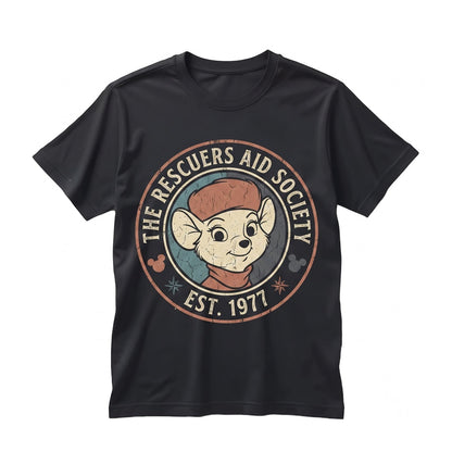 Retro Rescue Mice Film Graphic Miss Bianca Bernard Madame Medusa Villain Theme Park Family Vacation Unisex TShirt