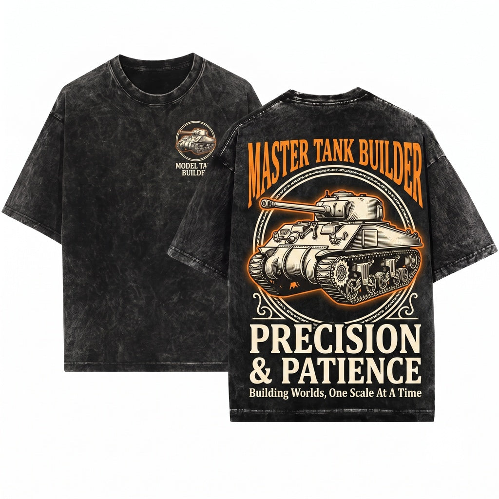 Scale Model Tank Builder Hobbyist Miniature Graphic Unisex Wash T-Shirt