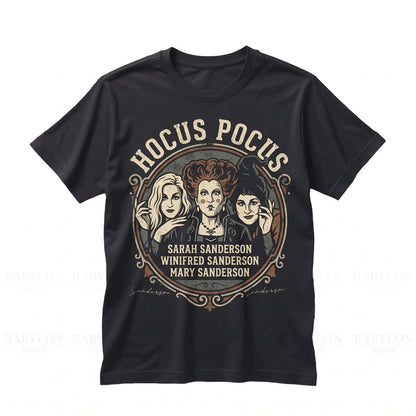 Oversized Salem Witch Trio Graphic Halloween Party Vintage Spooky Season Apparel Unisex TShirt