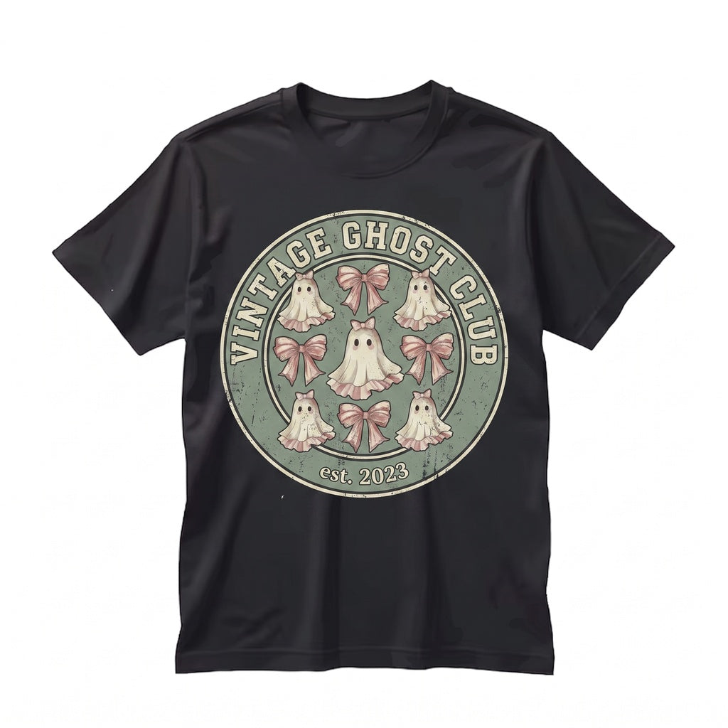 Pink Coquette Ghost Bows Ribbons Cute Girly Spooky Halloween Unisex TShirt