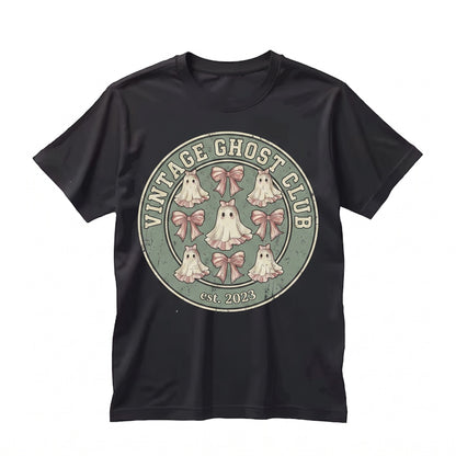 Pink Coquette Ghost Bows Ribbons Cute Girly Spooky Halloween Unisex TShirt
