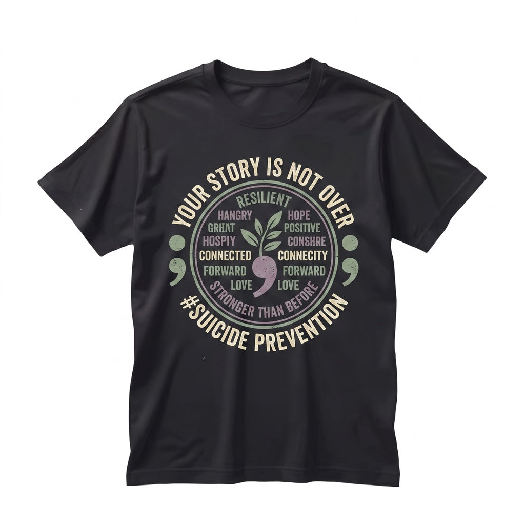 Suicide Prevention Awareness Teal Purple Ribbon Mental Health Graphic Top Unisex TShirt