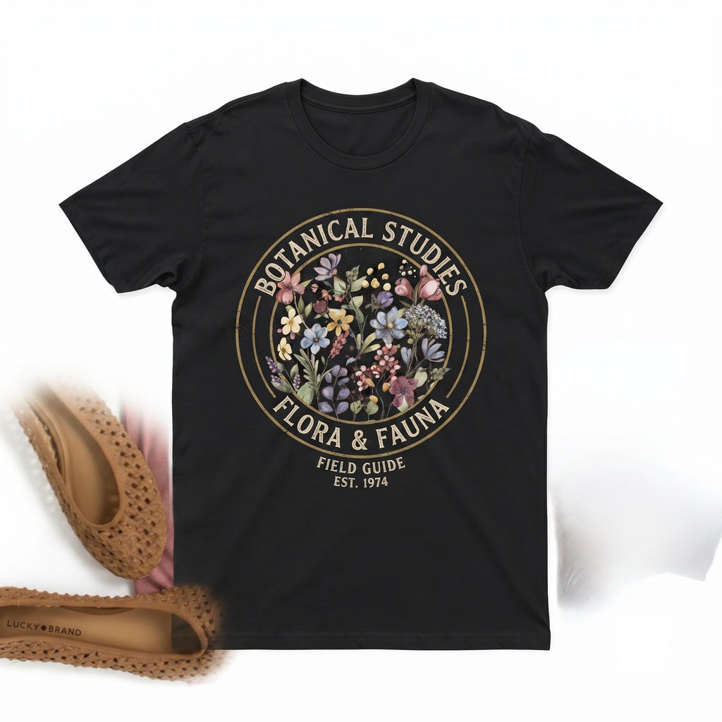 Wildflower Floral V-Neck Graphic Apparel Unisex TShirt
