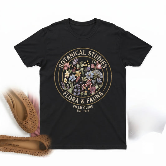 Wildflower Floral V-Neck Graphic Apparel Unisex TShirt