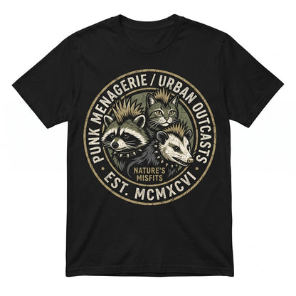 Punk Rock Animals Graphic Men Women Funny Gothic Nature Raccoon Duck Owl Frog Cat Rabbit Unisex TShirt