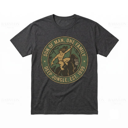 Vintage Jungle Ape Man Jane Family Safari Vacation Animal Kingdom Theme Park Gift Graphic Unisex TShirt