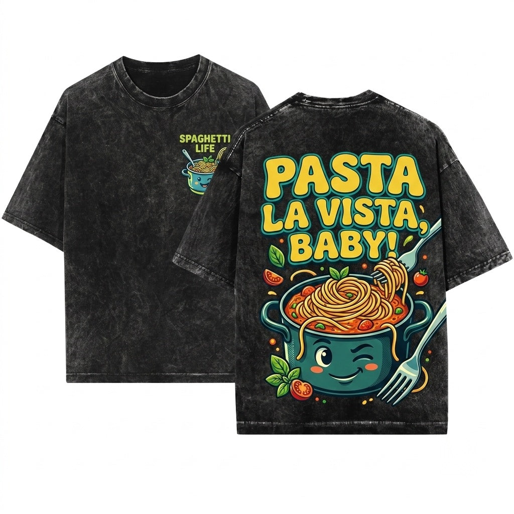 More Spaghetti Less Upsetti Pasta La Dolce Vita Foodie Lover Club Gift Unisex Wash T-Shirt