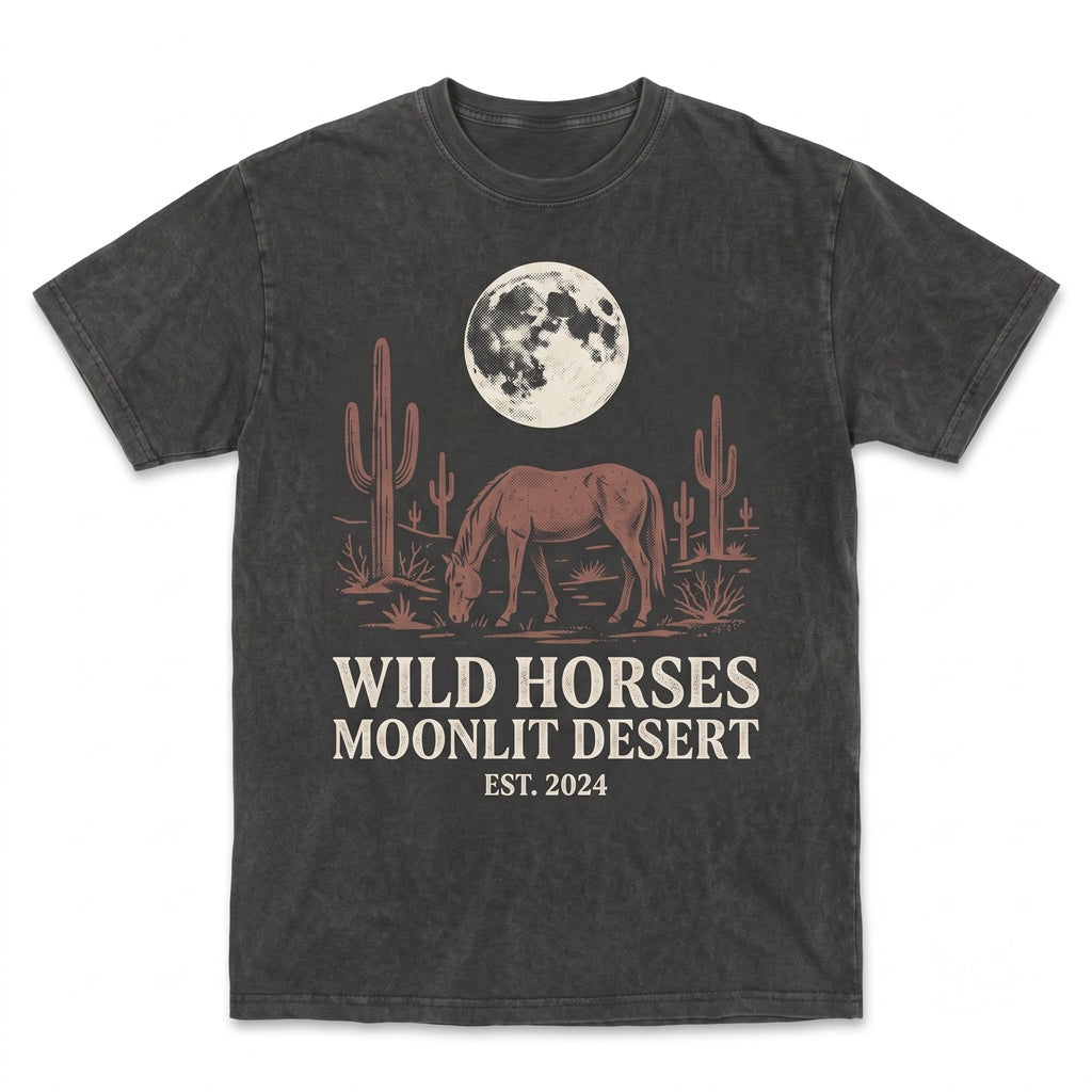 90s Vintage Wild Horses Graphic Country Desert Western Cowboy Cowgirl Gift Unisex TShirt