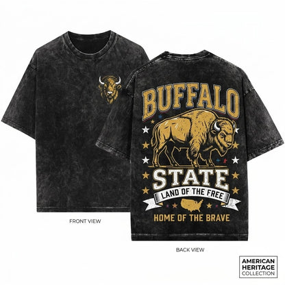 Bison Crop Top Western Cowgirl Buffalo Graphic Cropped Yellowstone Rodeo Country Style Summer Outfit Unisex Wash T-Shirt