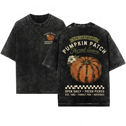 Pumpkin Patch Fall Harvest Season Graphic Unisex Wash T-Shirt