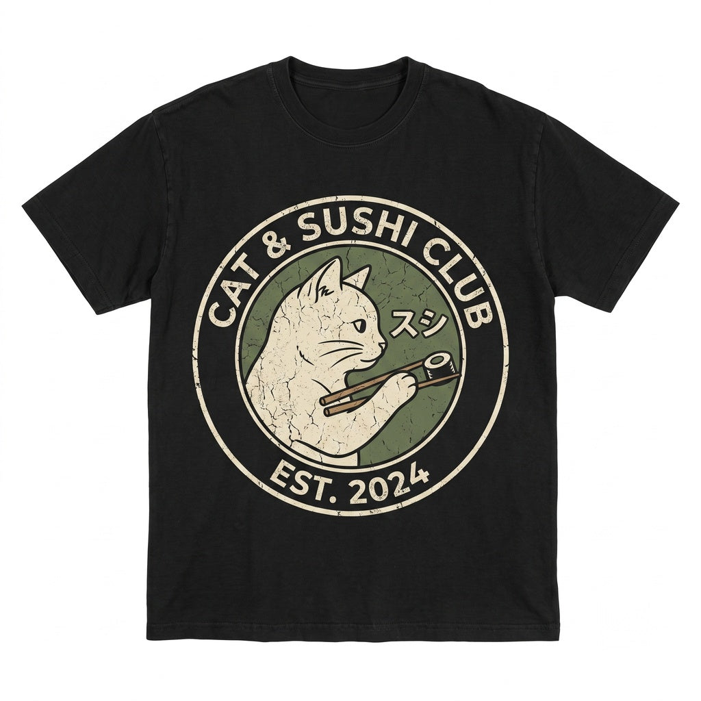 Cute Japanese Neko Graphic Tee Kawaii Manga Kitty Unisex TShirt
