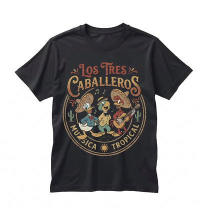 Vintage Three Bird Band Graphic Top, Retro Mexican World Showcase Donald Jose Panchito Apparel, Unisex TShirt