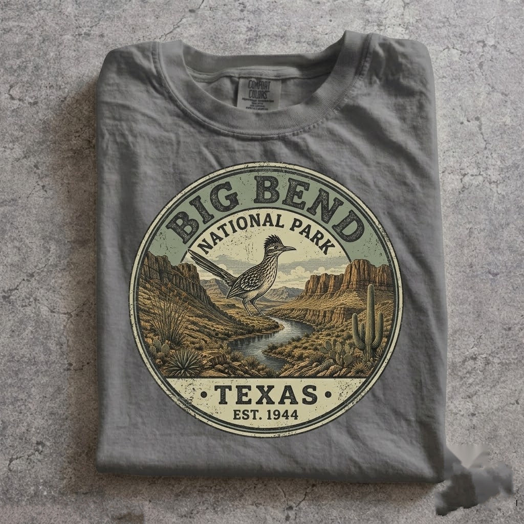 Big Bend National Park Texas Vintage Desert Canyon Landscape Hiking Nature Travel Gift Unisex TShirt