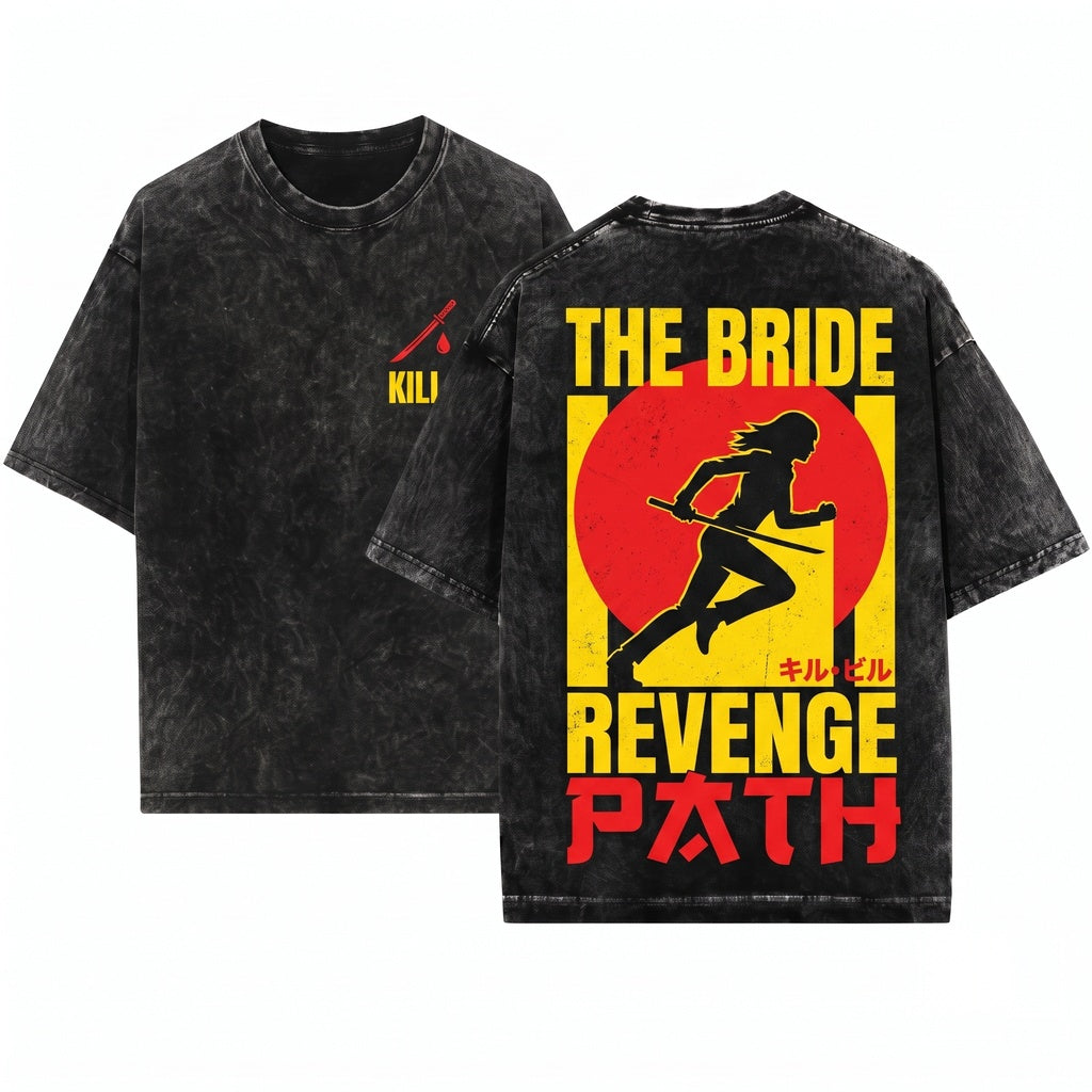 Minimalist Beatrix Kiddo Tarantino Inspired Bride Bill Vintage Unisex Wash T-Shirt