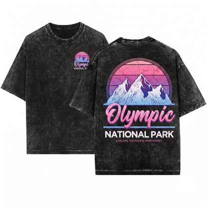 Olympic National Park Vintage Washington Nature Travel Present Sweatshirt Hoodie Tank Top Unisex Wash T-Shirt