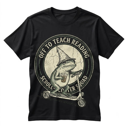 Reading English Literacy Specialist Educator Back To School Silly Nurse Frog Iced Coffee Gift Unisex TShirt