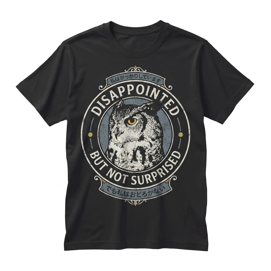 Funny Grumpy Disappointed Owl Graphic Sarcastic Bird Humor Novelty Cotton Unisex TShirt
