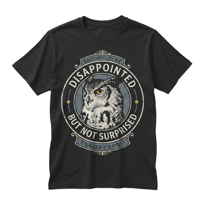 Funny Grumpy Disappointed Owl Graphic Sarcastic Bird Humor Novelty Cotton Unisex TShirt
