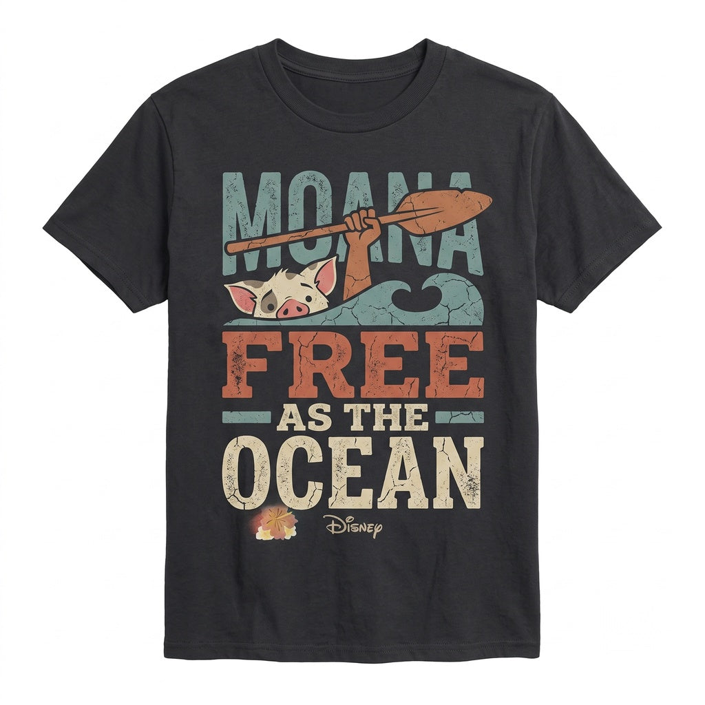 Polynesian Island Princess Ocean Wayfinder Cute Pig Rooster Tropical Vacation Graphic Unisex TShirt