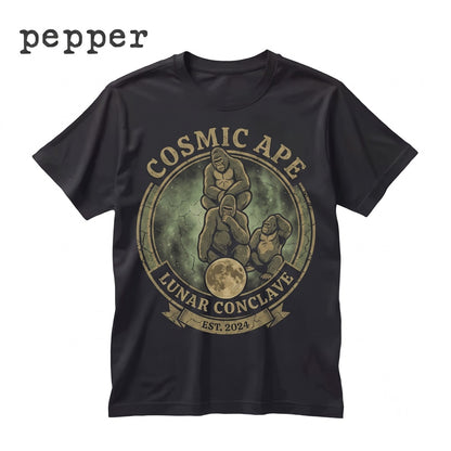 Kiyomasa Retro 90s Three Gorilla Full Moon Wild Animal Graphic Top Unisex TShirt